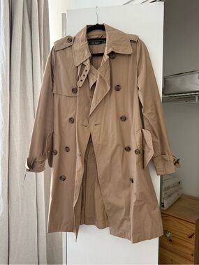 Ralph Lauren Women’s Tan Double-Breasted Trench Coat XS